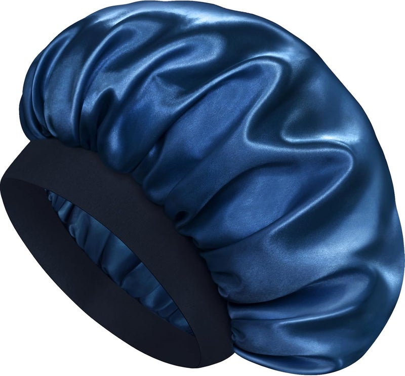 Doitory Store Satin Silk Bonnet for Sleeping, Double Layer Silk Sleep Cap for Men & Women, Soft Satin Lined Bonnet for Curly Hair - Image 1